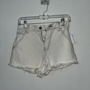 PacSun Women's Cream Jean Shorts